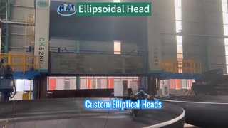 Grandes têtes elliptiques en acier au carbone sur mesure, avec meulage et biseautage.