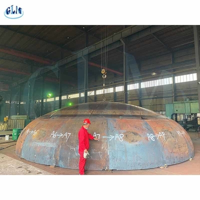 Diamètre 4200 mm d'acier au carbone Elliptique 2: 1 Trisphérique tête à plat pour réservoir de gaz